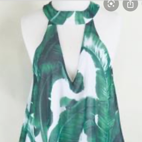 Leaf Print Romper - Picture 2 of 7